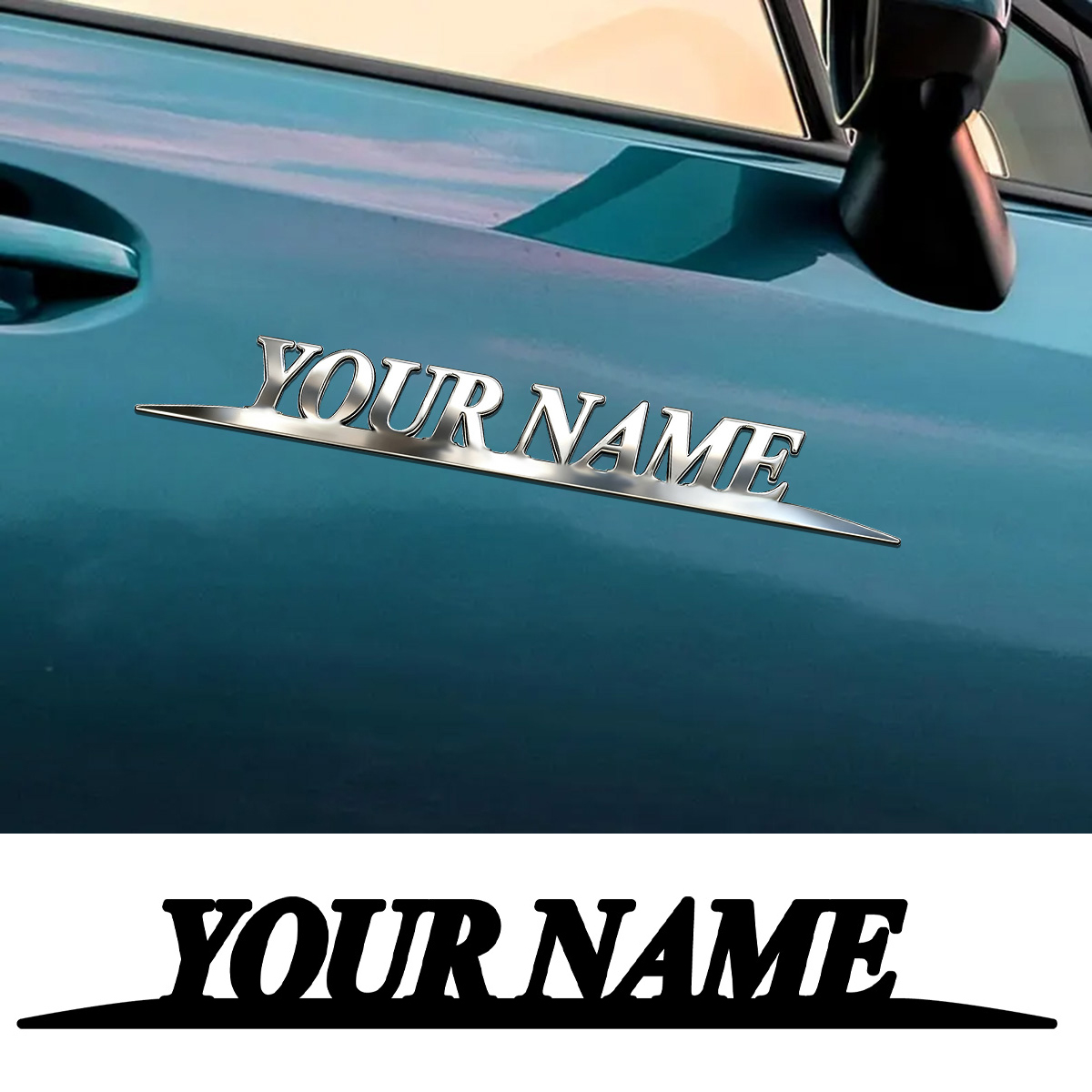 Car Accessories For Baby - Металлические модные наклейки YOUR NAME, индивидуальный