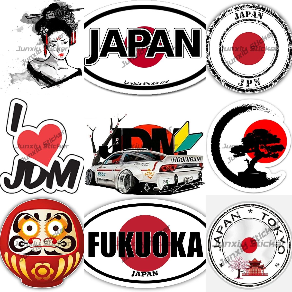 Car Accessories In Tokyo - Японский культурный штамп, круглая наклейка, японский